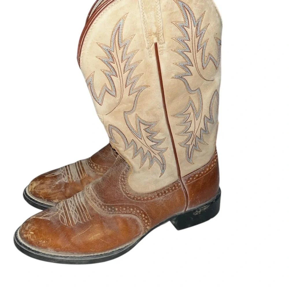 Ariat Heritage Stockman Boots Women Size 7B Brown Tan Leather Round Toe Western